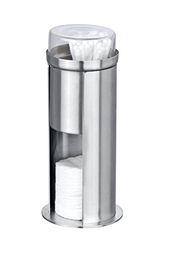 0764558364013 - WENKO FIRENZE 21387100 DISPENSER FOR COTTON BUDS AND PADS STAINLESS STEEL 7.7 X 8 X 18.2 CM BY WENKO