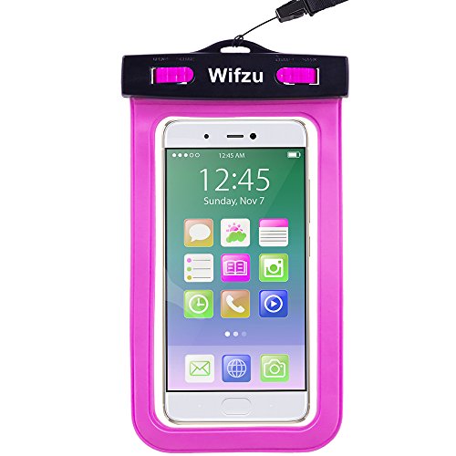 0764560109589 - WIFZU WATERPROOF CASE DRY BAG UNIVERSAL CELL PHONE POUCH FOR 6-INCH PHABLETS WATER RESISTANT ROSE RED