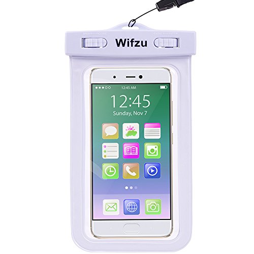 0764560109602 - WIFZU WATERPROOF CASE DRY BAG UNIVERSAL CELL PHONE POUCH FOR 6-INCH PHABLETS WATER RESISTANT WHITE