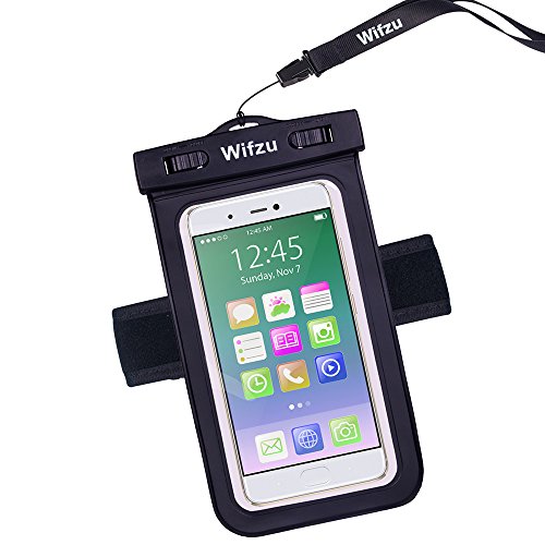 0764560109985 - WIFZU WATERPROOF CASE DRY BAG UNIVERSAL CELL PHONE POUCH WITH ARMBAND FOR 6-INCH PHABLETS WATER RESISTANT BLACK