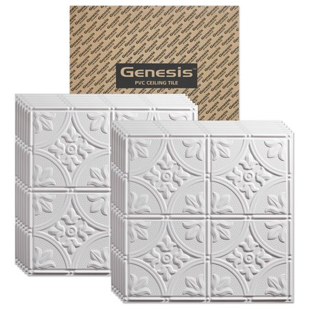 Genesis Antique White 2x2 Ceiling Tiles 3 Mm Thick Carton Of 12