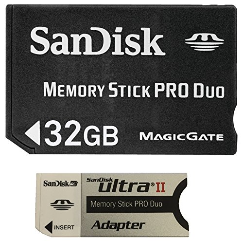 0764966410258 - SANDISK FLASH 32 GB MEMORY STICK PRO DUO FLASH MEMORY CARD SDMSPD-032G, BLACK