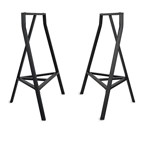 0764966960449 - STURDY CROSSCUT TRESTLE TABLE LEGS ,28 INCH PERFECT FOR HOME OFFICE DESK , WORK STATION OR TABLE ,PACK OF 2 (BLACK WITH STORAGE)