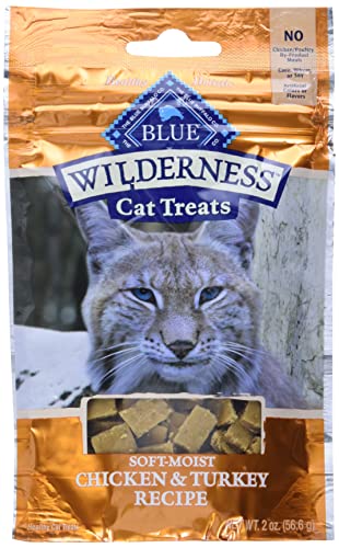 0764999805298 - BLUE BUFFALO WILDERNESS GRAIN FREE SOFT-MOIST CAT TREATS, CHICKEN & TURKEY 2-OZ BAG