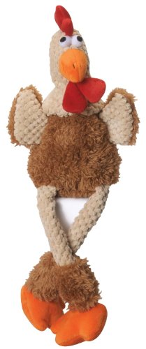 0764999808428 - LARGE, BROWN ROOSTER WITH CHEW GUARD TECHNOLOGY PLUSH DOG TOY