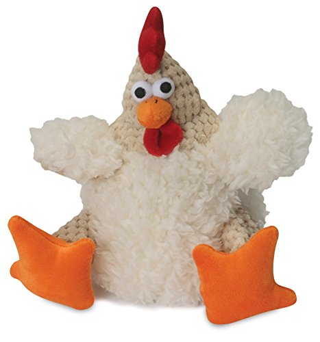0764999808466 - SMALL, WHITE ROOSTER WITH CHEW GUARD TECHNOLOGY PLUSH DOG TOY
