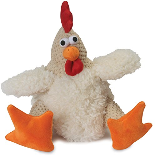 0764999808534 - LARGE, WHITE ROOSTER WITH CHEW GUARD TECHNOLOGY PLUSH DOG TOY