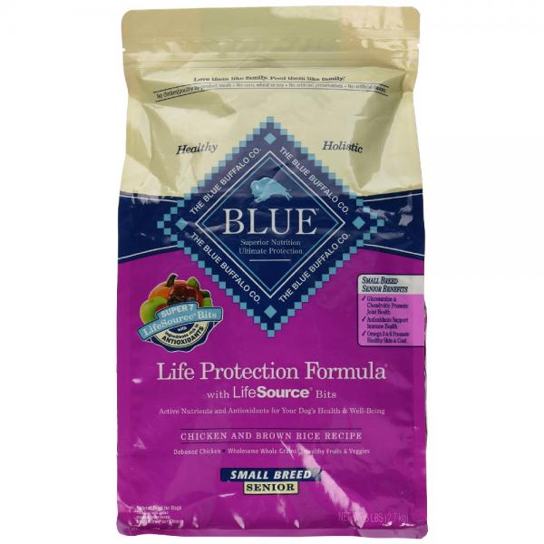 0764999841449 - BLUE BUFFALO DRY FOOD FOR SMALL BREED SENIOR DOGS, CHICKEN AND RICE RECIPE, 6-POUND BAG