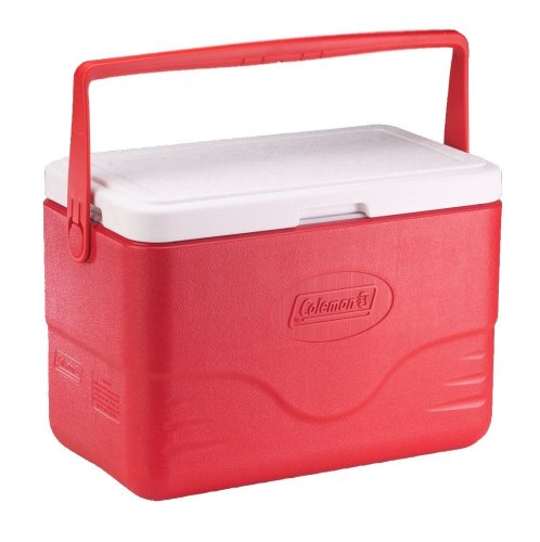 0076501347142 - COLEMAN 28-QUART COOLER WITH BAIL HANDLE, RED
