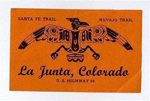 0765018449677 - LA JUNTA COLORADO STICKER SANTA FE TRAIL NAVAJO TRAIL US HIGHWAY 50