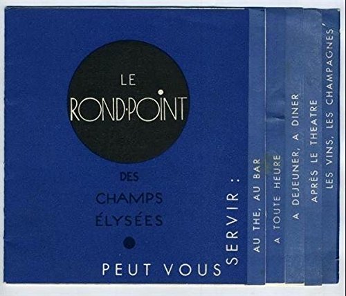 0765018487532 - LE ROND POINT DES CHAMPS ELYSEE RESTAURANT MENU PARIS FRANCE 1930'S
