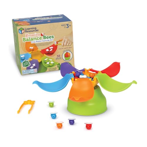 0765023036077 - LEARNING RESOURCES BLOOMING BALANCE BEES FINE MOTOR SORTING SET, 38 PIECES, AGES 3+, PRESCHOOL LEARNING ACTIVITIES, TODDLER LEARNING TOYS 2-4, MONTESSORI TOYS, SUSTAINABLE TOYS