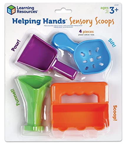 0765023055672 - LEARNING RESOURCES HELPING HANDS SENSORY SCOOPS, AUTISM SENSORY TOYS, SENSORY TOYS FOR AUTISTIC CHILDREN, SENSORY TOYS FOR TODDLERS, 4 PIECES, AGES 3+