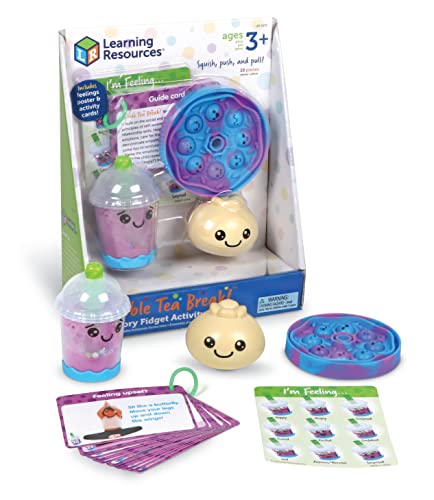 0765023055757 - LEARNING RESOURCES BUBBLE TEA BREAK! SENSORY FIDGET ACTIVITY SET, 19 PIECES, AGES 3+, SENSORY TOYS FOR TODDLERS 1-3, SOCIAL EMOTIONAL LEARNING, SEL SKILLS, CALMING TOYS