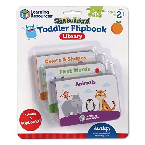 0765023061901 - LEARNING RESOURCES SKILL BUILDERS! TODDLER FLIPBOOK LIBRARY, 3 PIECES, AGES 2+, ABC LEARNING FOR TODDLERS, BABY & TODDLER TOYS, TODDLER ACTIVITY BOOK, EASTER BASKET STUFFERS