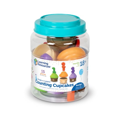 0765023067248 - LEARNING RESOURCES COUNTING CUPCAKES, 15 PIECES, AGES 18 MONTHS+, TODDLER TOYS, PRESCHOOL LEARNING ACTIVITIES, MONTESSORI TOYS, LEARNING & EDUCATION TOYS