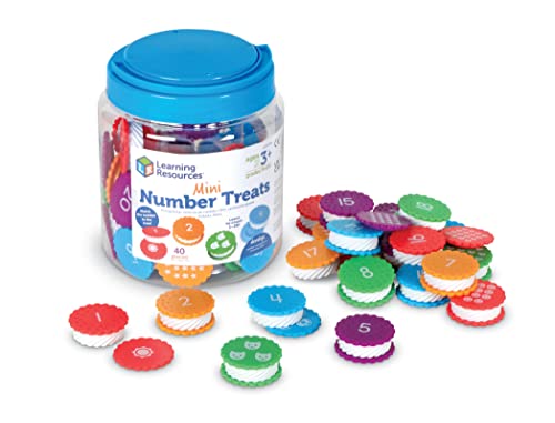 0765023067989 - LEARNING RESOURCES MINI NUMBER TREATS, TODDLER LEARNING TOYS, LEARNING & EDUCATION TOYS, MONTESSORI TOYS FOR KIDS, BABY & TODDLER TOYS, COOKIE TOYS, 40 PIECES, AGES 3+