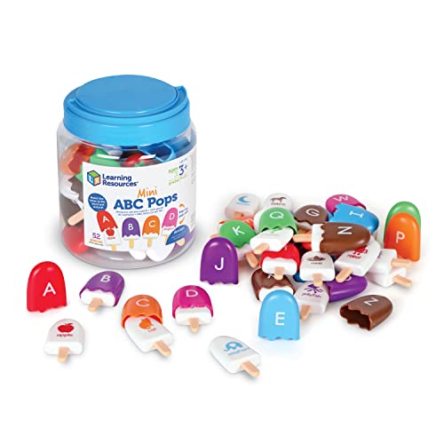 0765023067996 - LEARNING RESOURCES MINI ABC POPS, TODDLER LEARNING TOYS, PRESCHOOL LEARNING ACTIVITIES, MONTESSORI TOYS FOR KIDS, 52 PIECES, AGES 3+