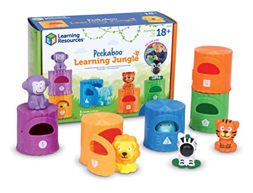 0765023068153 - LEARNING RESOURCES PEEKABOO LEARNING JUNGLE TODDLER,10 PIECES, AGES 18 MONTHS+, LEARNING TOYS, BABY TOYS, EDUCATIONAL TOYS, FIDGET TOYS, FINE MOTOR SKILLS