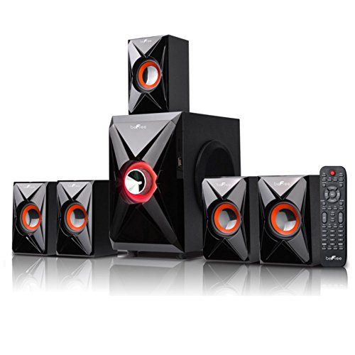 0765042398521 - BEFREE SOUND 5.1 CHANNEL BLUETOOTH HOME THEATER SYSTEM WITH USB AND SD SLOTS-RED CONSUMER ELECTRONICS