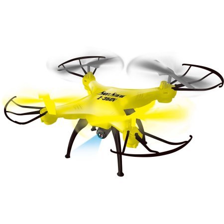 0765076955974 - SWIFT STREAM Z-36CV 2.4GHZ 5-CHANNEL RC DRONE WITH CAMERA AND 2GB MEMORY CARD, YELLOW