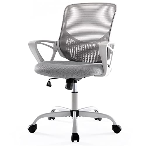 0765154361000 - OFFICE CHAIR ERGONOMIC COMPUTER DESK CHAIR MESH MID-BACK HEIGHT ADJUSTABLE SWIVEL CHAIR WITH ARMREST FOR HOME STUDY MEETING