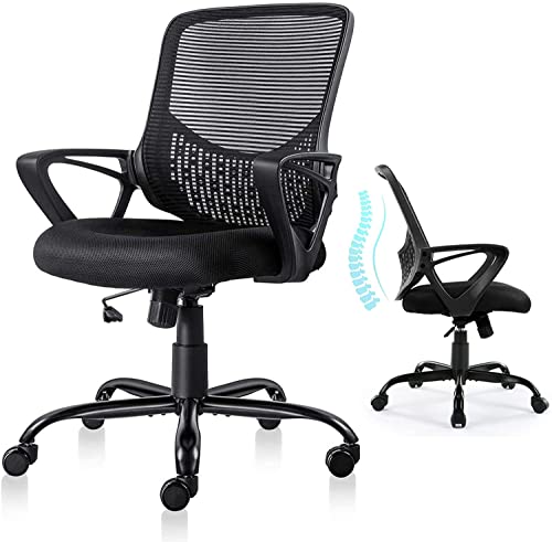 0765154363080 - ERGONOMIC OFFICE CHAIR MESH BACK OFFICE DESK CHAIR COMPUTER CHAIR MID BACK TASK CHAIR FOR HOME OFFICE GAMING