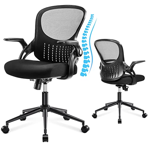 0765154373881 - ZUNMOS HOME OFFICE ERGONOMIC MESH COMPUTER DESK HIGH BACK SWIVEL TASK EXECUTIVE CHAIR WITH SOFT ARMRESTS PADDED LUMBAR SUPPORT AND ADJUSTABLE ROTATABLE HEADREST, BLACK