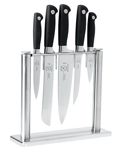 0765301904814 - MERCER CULINARY GENESIS 6-PIECE FORGED KNIFE BLOCK SET, TEMPERED GLASS BLOCK