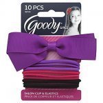0765343760225 - GOODY GIRLS GROSGRAIN SALON CLIP BOW WITH BRIGTH COLORS ELASTICS, 10 CT, COLORS MAY VERY