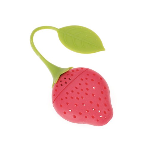 0765573824599 - GENERIC STRAWBERRY DESIGN SILICONE TEA INFUSER STRAINER - RED AND GREEN / SUITABLE FOR USE IN TEAPOT, TEACUP AND MORE--A WONDERFUL GIFT FOR AN AVID TEA DRINKER (1, A)