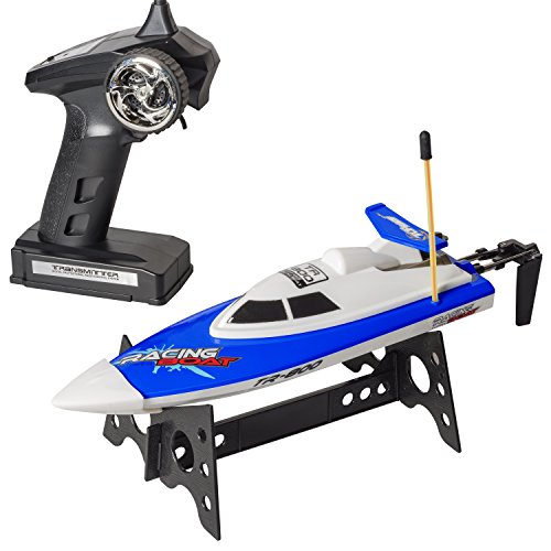 7658069462920 - TOP RACE® REMOTE CONTROL WATER SPEED BOAT, PERFECT TOY FOR POOLS AND LAKES BLUE 27MHZ (TR-800)