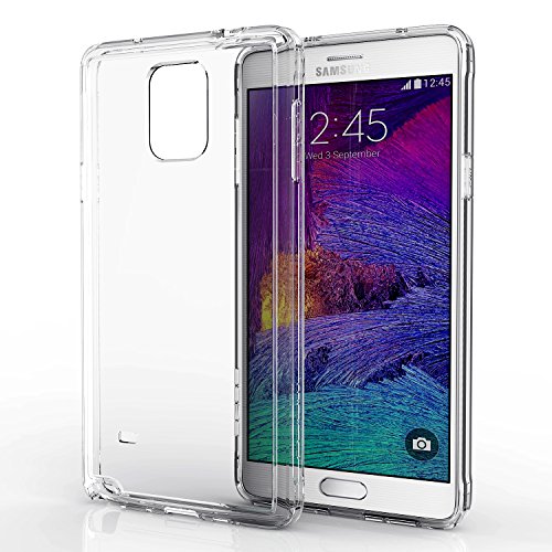 0765857003955 - MOKO SAMSUNG GALAXY NOTE 4 CASE - HALO SERIES HYBRID COVER WITH TPU CUSHION TECHNOLOGY CORNERS + CLEAR BACK PANEL BUMPER CASE FOR SAMSUNG GALAXY NOTE 4 , CRYSTAL CLEAR