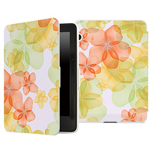 0765857013442 - MOKO CASE FOR AMAZON KINDLE VOYAGE - ULTRA SLIM LIGHTWEIGHT SMART-SHELL STAND COVER CASE FOR AMAZON KINDLE VOYAGE 6, FLORAL GREEN