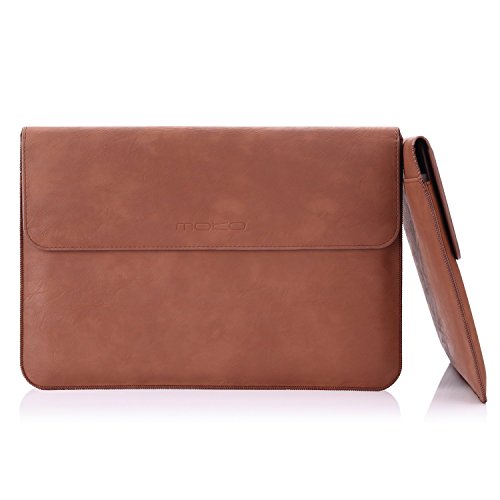 0765857029481 - MOKO MACBOOK AIR / PRO 13.3-INCH LAPTOP SLEEVE BAG, PU LEATHER NOTEBOOK COMPUTER WALLET CASE FOR MACBOOK AIR 13.3 AND MACBOOK PRO 13.3, WITH CARD SLOT, DOCUMENT POCKET AND SOFT FELT INTERIOR, BROWN