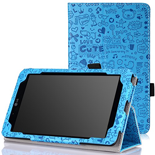 0765857034539 - MOKO LG G PAD 7.0 CASE - SLIM FOLDING STAND COVER CASE WITH AUTO WAKE / SLEEP FOR LG G PAD V400 / V410 (LTE) / VK410 / UK410 / LK430 (G PAD F7.0) 7-INCH ANDROID TABLET, CUTIE CHARM BLUE