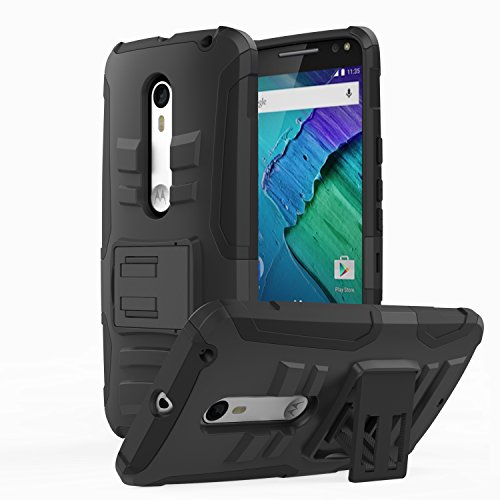 0765857046747 - MOKO MOTO X PURE EDITION CASE - FULL BODY RUGGED HOLSTER SMARTPHONE COVER WITH K