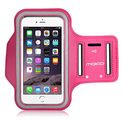 0765857047256 - IPHONE 6 PLUS / IPHONE 6S PLUS ARMBAND, MOKO PREMIUM SPORTS ARMBAND FOR RUNNING, WORKOUTS OR ANY FITNESS ACTIVITY, KEY HOLDER & CARD SLOT, SWEAT-PROOF, MAGENTA(SIZE L, FITS CELLPHONES UP TO 6.0 INCH)