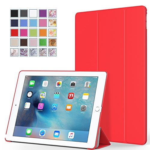 0765857054056 - IPAD PRO CASE - MOKO ULTRA SLIM LIGHTWEIGHT SMART-SHELL STAND COVER WITH AUTO WAKE / SLEEP FOR APPLE IPAD PRO 12.9 INCH IOS 9 2015 RELEASE TABLET, RED