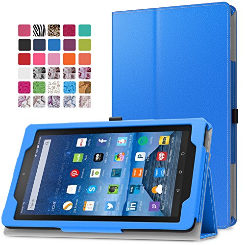 0765857069487 - FIRE 7 2015 CASE - MOKO SLIM FOLDING COVER FOR AMAZON FIRE TABLET (7 INCH DISPLAY - 5TH GENERATION, 2015 RELEASE ONLY), BLUE
