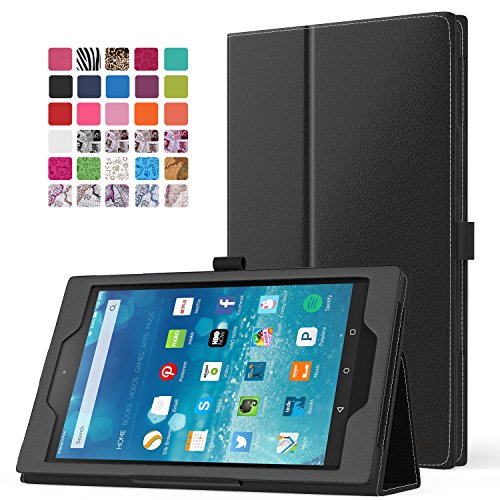 0765857070049 - MOKO FIRE HD 8 2015 CASE - SLIM FOLDING COVER WITH AUTO WAKE / SLEEP FOR AMAZON KINDLE FIRE HD 8 INCH DISPLAY TABLET (2015 RELEASE ONLY), BLACK