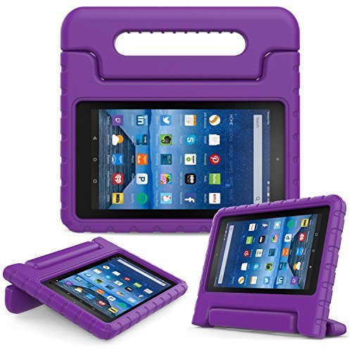0765857078359 - MOKO FIRE 7 2015 CASE - KIDS SHOCK PROOF CONVERTIBLE HANDLE LIGHT WEIGHT SUPER PROTECTIVE STAND COVER FOR AMAZON FIRE TABLET (7 INCH DISPLAY - 5TH GENERATION, 2015 RELEASE ONLY), PURPLE