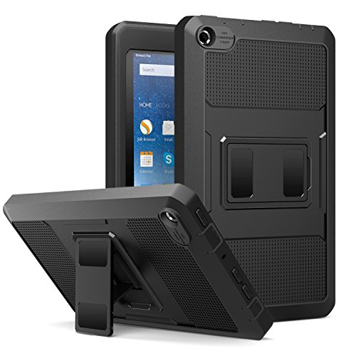0765857086897 - MOKO FIRE 7 2015 CASE - SHOCKPROOF DEFENDER FULL BODY RUGGED HYBRID COVER WITH BUILT-IN SCREEN PROTECTOR FOR AMAZON FIRE TABLET (7 INCH DISPLAY - 5TH GENERATION, 2015 RELEASE ONLY), BLACK