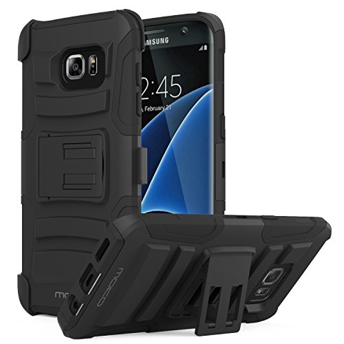 0765857088785 - GALAXY S7 EDGE CASE - MOKO FULL BODY PROTECTIVE RUGGED HOLSTER COVER WITH SWIVEL BELT CLIP - DUAL LAYER SHOCK RESISTANT CASE FOR SAMSUNG GALAXY S7 EDGE 5.5 INCH 2016 SMARTPHONE, BLACK