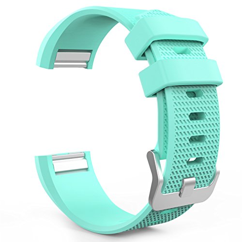 0765857114293 - FITBIT CHARGE 2 BAND, MOKO SOFT SILICONE ADJUSTABLE REPLACEMENT SPORT STRAP BAND FOR FITBIT CHARGE 2 HEART RATE + FITNESS WRISTBAND, WRIST LENGTH 5.70-8.26, MINT GREEN