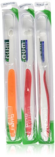 0765857714059 - GUM END-TUFT TAPERED TRIM TOOTHBRUSH (PACK OF 3)COLORS MAY VARY