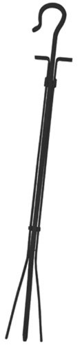 0766008521724 - UNIFLAME, T-1004, 29.5 BLACK FINISH TONGS WITH CROOK HANDLE