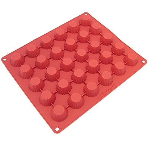 7661459711348 - FRESHWARE CB-101RD 30-CAVITY SILICONE MOLD FOR MAKING HOMEMADE CHOCOLATE PEANUT BUTTER CUP, CANDY, GUMMY, JELLY, AND MORE