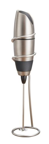 7661459835372 - BONJOUR CAFE LATTE FROTHER WITH STAND, CHROME/BLACK