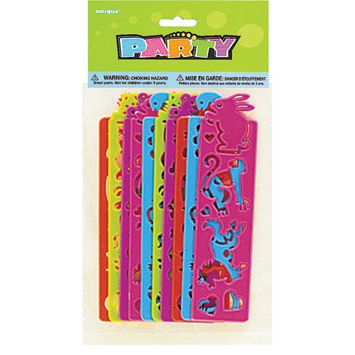 7662558112500 - PLASTIC STENCIL PARTY FAVORS, ASSORTED 10CT